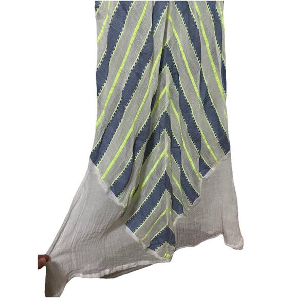 Lemlem Sheer Stripe Embroidered Maxi Dress Size S Beach Swim Cover Up Resort - Picture 3 of 5